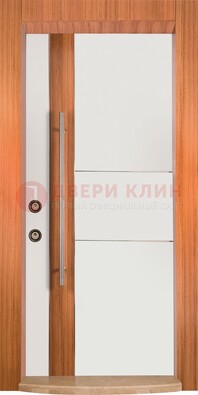 Белая входная дверь c МДФ панелью ЧД-09 в частный дом в Курске