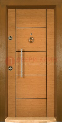 Коричневая входная дверь c МДФ панелью ЧД-13 в частный дом в Курске