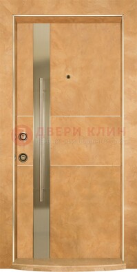 Коричневая входная дверь c МДФ панелью ЧД-20 в частный дом в Курске