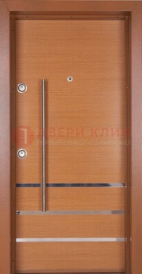 Коричневая входная дверь c МДФ панелью ЧД-31 в частный дом в Курске