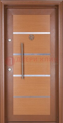 Коричневая входная дверь c МДФ панелью ЧД-33 в частный дом в Курске