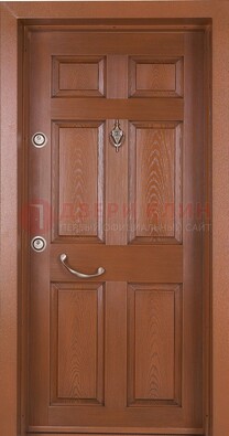 Коричневая входная дверь c МДФ панелью ЧД-34 в частный дом в Курске