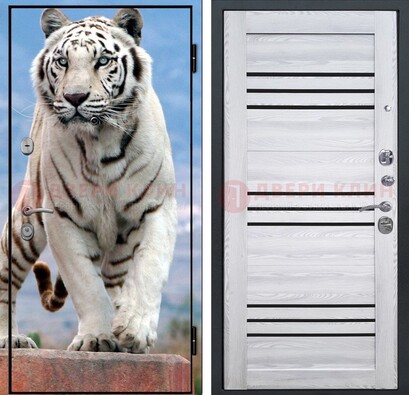 Стальная дверь с фотопечатью тигра ДФ-12 в Курске