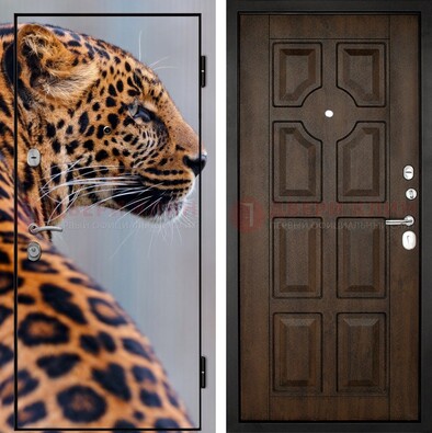Металлическая дверь с фотопечатью леопарда ДФ-26 в Курске