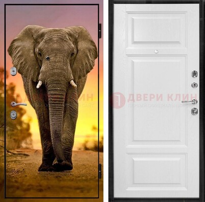 Металлическая дверь с фотопечатью слона ДФ-30 в Курске