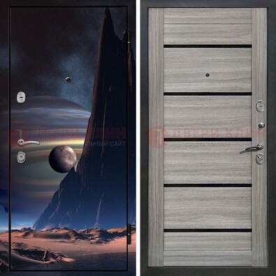 Стальная дверь с фотопечатью космоса ДФ-49 в Курске