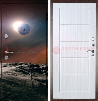 Стальная дверь с фотопечатью планет ДФ-8 в Курске