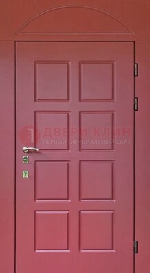 Красная стальная дверь с верхней фрамугой ДФГ-13 в Курске