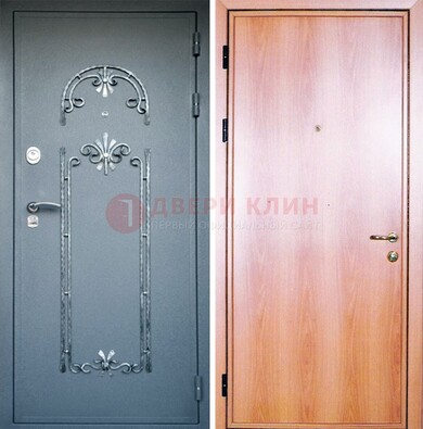 Железная дверь с ковкой ламинат внутри ДК-11 в квартиру в Курске