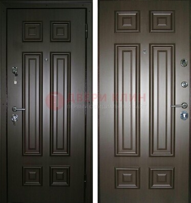 Темная металлическая дверь с МДФ ДМ-136 в квартиру в Курске