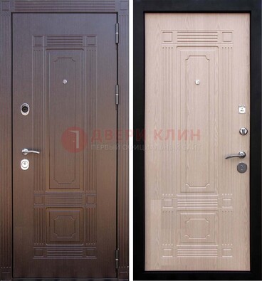 Коричневая входная дверь с МДФ ДМ-173 для кирпичного дома в Курске