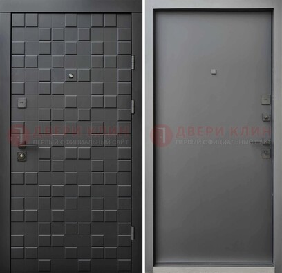 Темная стальная филенчатая дверь с МДФ ДМ-221 в Курске