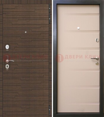 Коричневая  железная дверь c фрезерованной МДФ ДМ-248 в Курске