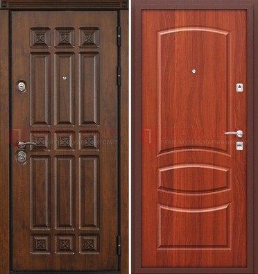 Темная металлическая дверь с МДФ и узором ДМ-364 в Курске