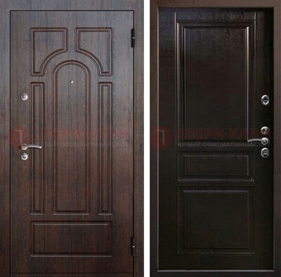 Железная дверь с коричневыми панелями МДФ ДМ-382 в Сергиевом Посаде