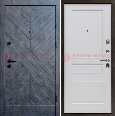 Серая металлическая дверь с декоративной МДФ ДМ-439 в Сергиевом Посаде
