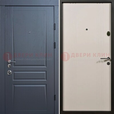 Темно-серая стальная дверь с МДФ хайтек ДМ-481 в Сергиевом Посаде