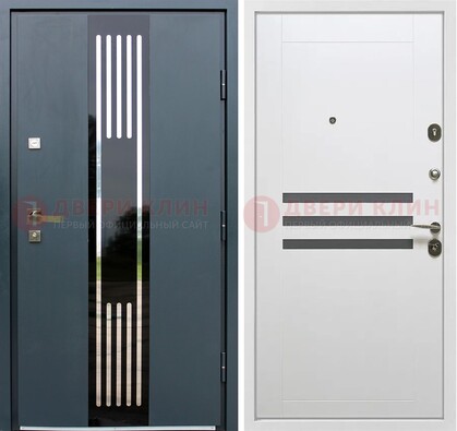 Темная квартирная дверь с разными МДФ ДМ-504 в Курске