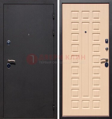 Черная стальная дверь с порошковым окрасом МДФ внутри ДП-102 в Курске