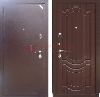 Коричневая стальная дверь с порошковым покрытием ДП-112 в Можайске