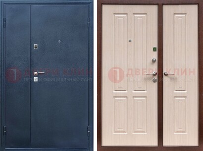 Двустворчатая стальная дверь с порошковым напылением и МДФ ДП-239 в Химках