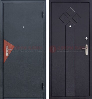 Черная входная дверь с порошковым напылением и узором внутри ДП-241 в Дмитрове