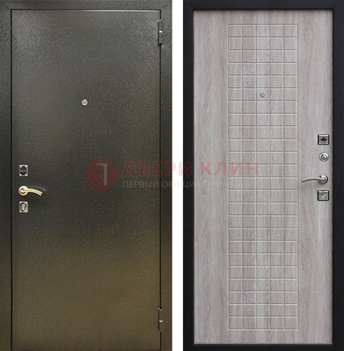 Железная темная дверь с порошковым покрытием и филенчатой МДФ ДП-297 в Курске