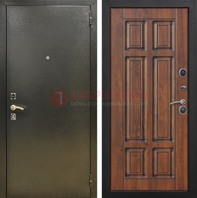 Металлическая входная темная дверь с порошковым напылением и МДФ ДП-299 в Курске