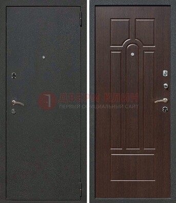Черная металлическая дверь с порошковым окрасом ДП-47 в Курске