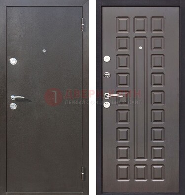 Коричневая железная дверь с порошковым окрасом ДП-63 в Курске