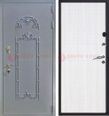 Серая входная дверь с порошковым покрытием ДП-67 в Курске
