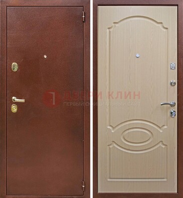 Коричневая металлическая дверь с порошковым окрасом ДП-76 в Курске