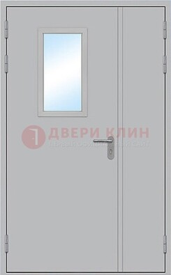 Белая входная техническая дверь со стеклянной вставкой ДПП-10 в Курске