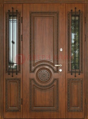 Парадная распашная стальная дверь Винорит со стеклом ДПР-106 в Курске