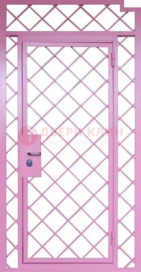 Розовая металлическая решетчатая дверь ДР-15 в Курске