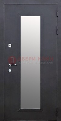 Черная стальная дверь порошок со стеклом ДС-33 в Курске