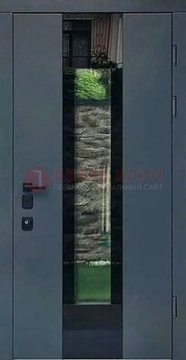 Современная дверь со стеклом для коттеджа ДС-40 в Курске