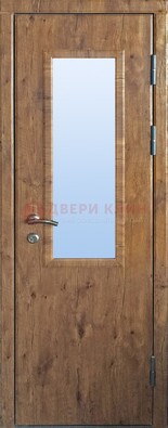 Стальная дверь с МДФ и стеклом для частного дома ДС-49 в Курске
