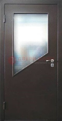Стальная дверь со стеклом ДС-5 в кирпичный коттедж в Курске