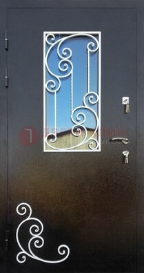 Входная дверь Порошок со стеклом и ковкой ДСК-278 в Курске