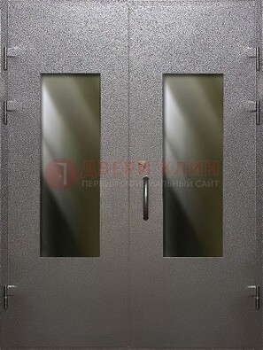 Серая тамбурная дверь со стеклянными вставками ДТМ-8 в Курске