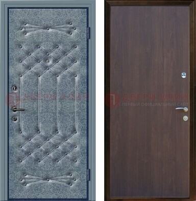 Серая металлическая дверь с винилискожей ДВ-35 в Курске