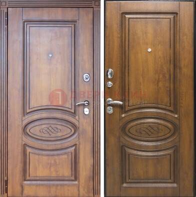Коричневая металлическая дверь с виноритом ДВТ-10 в Курске