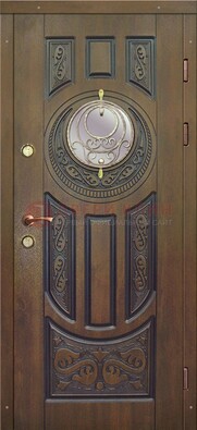 Одностворчатая входная дверь с виноритом и стеклом ДВТ-193 в Курске