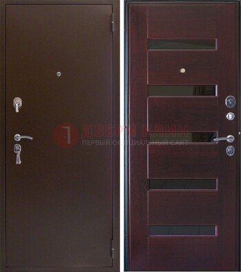 Темная железная дверь с зеркалом ДЗ-42 в Курске