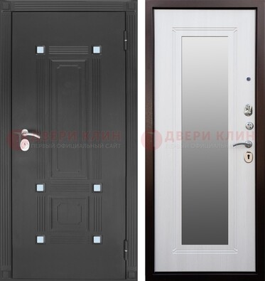 Стальная черная дверь МДФ с зеркалом ДЗ-76 в Курске