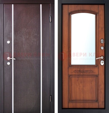Входная дверь с МДФ и МДФ внутри с зеркалом ДЗ-88 в Дедовске