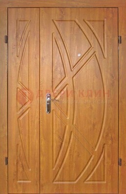 Полуторная металлическая дверь с МДФ золотой дуб ПЛ-17 в Курске