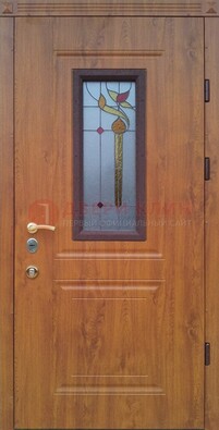 Железная дверь с МДФ и витражом ВЖ-24 в Курске